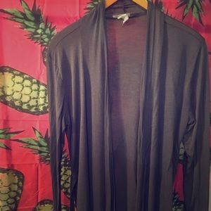 Size L Cardigan Wrap Woth Tie Dark Grey Light Wt